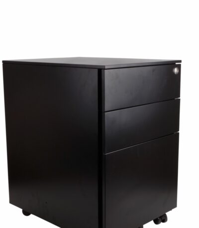 Movida Three Drawer Mobile Pedestal in Black