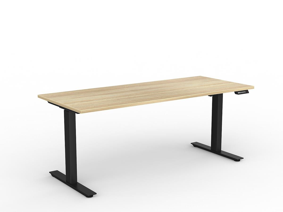 Abbotts Furniture Agile Electric Desk New Oak Black Frame Abbotts Furniture Agile Electric Desk New Oak Black Frame