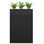 Tambour Door 900w Black Perforated Front 02