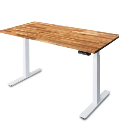 UpDown Pro Acacia Desk White Frame