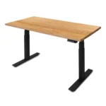 UpDown Pro White Oak Desk Black Frame