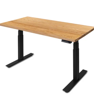UpDown Pro White Oak Desk Black Frame